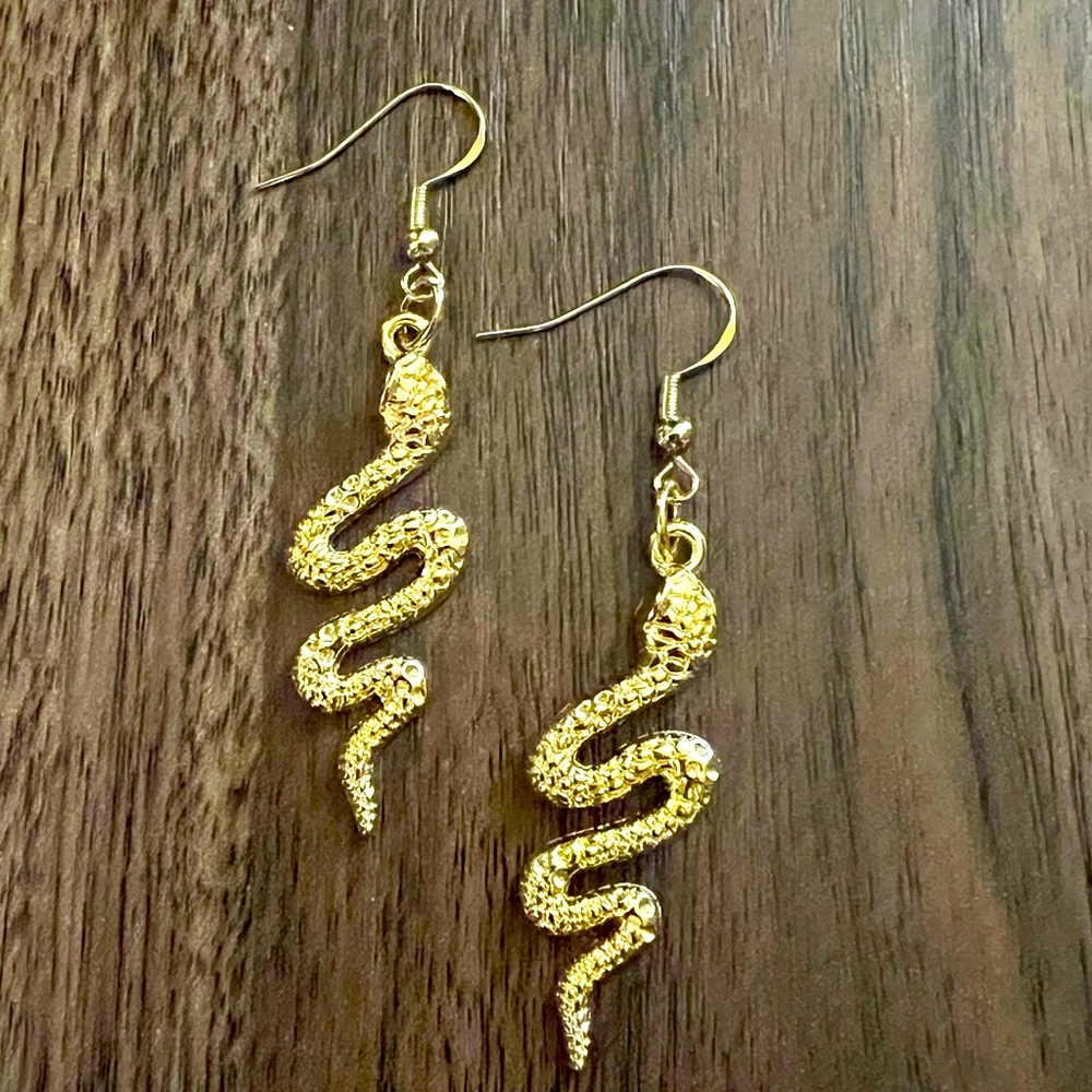 Gold Snake Earrings